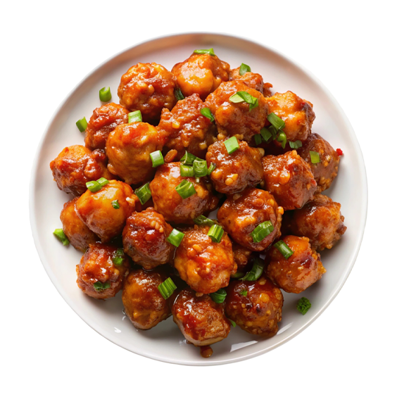 Crispy Gobi Manchurian—cauliflower florets tossed in a spicy, tangy Indo-Chinese sauce